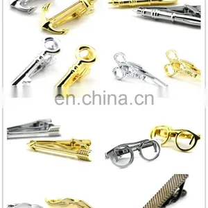 Elegant Men God & Silver Anchor Tie Clips, Glass Tie Bar, Feather and Pen Pen Shaped Tie Bar for Men, Key Pen Arrow Gold Collar thumbnail-2