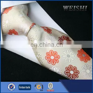100% Polyster or Silk Embroidery Flower Mens Tie thumbnail-4