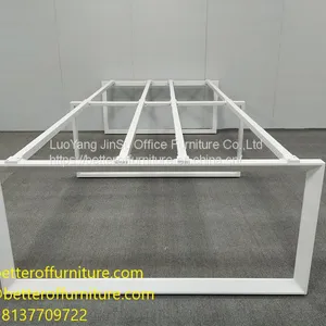 Module Design 4 Person Division Office Table Face to Face Steel Office Workstation White Color thumbnail-4