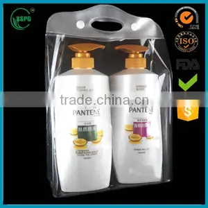 China Supplier Portable PVC Shampoo Bag With Die Cut Handle on Top thumbnail-1