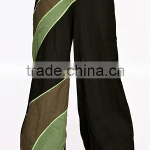 Women Stylish Black and Maroon Color Cotton Harem Pants Trousers Afghani Bottoms thumbnail-1