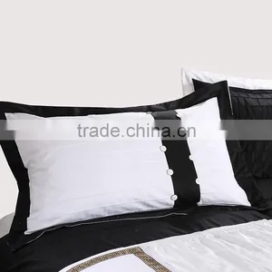 Black and White 100% Cotton Luxury Embroidered Hotel Bedding Set Professional Commercial Bed Linen thumbnail-5