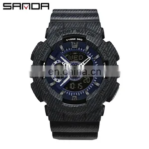 Sanda 299G 292L Leisure Sport Watches for Ladies and Men LED Luminous Waterproof Unique Functional Digital Watches Unisex thumbnail-1