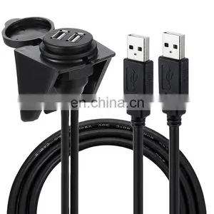 1M USB3.0 and Extension Flush Dash Panel Mount AUX Cable for Car Boat Motorcycle thumbnail-1