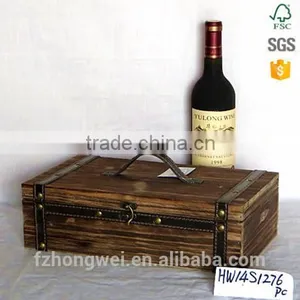 Hongwei Handmade Wood Material Custom Varnished Wine Box thumbnail-1