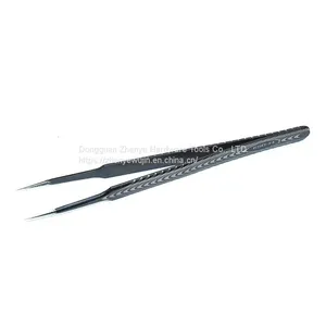 Anti Static High-grade Professional Precision Wear-resistant Eyelash Grafting Tweezers Planting Eyelash Clip Black Straight Elbow With Texture ESD-14 Tweezers thumbnail-2