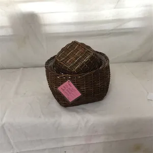 Willow Basket Woven Customized Round Wicker Storage Basket thumbnail-2