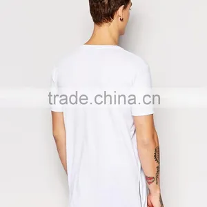 Longline T-Shirt With Landscape Photographic and Side Zips thumbnail-2