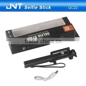 MINI Rechargeable 360 Degree Rotating Folding Phone Holder Monopod Bluetooth Selfie Stick QC22 thumbnail-1