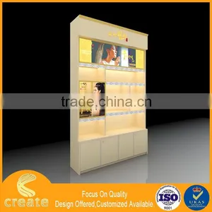 Wooden Fashion Cosmetic Shop Showcase Design , Cosmetic Display Cabinet With Mall Kiosk Furniture thumbnail-4