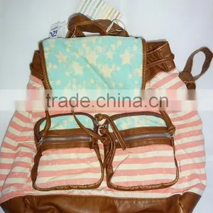 2016 Colorful Casual Large Canvas Drawstring Backpack for Girls Ladies thumbnail-1