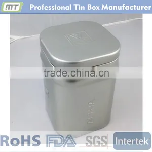 Silvery Square Tea Tin Wholesale thumbnail-1