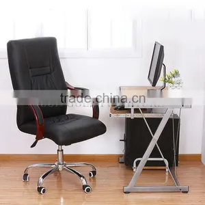 Modern High Black Swivel Boss Leather Chair (SZ-OC203) thumbnail-1