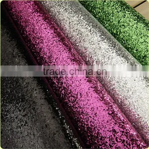 PU Glitter Artificial Leather for Upholstery and Decorative Grade 3 Chunky Glitter Leather for Wall Paper thumbnail-1