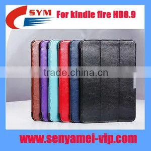 Factory Crazy Horse Pattern PU Leather for Kindle Fire HD 8.9 Case Leather , for Kindle Fire 8.9 Case thumbnail-1