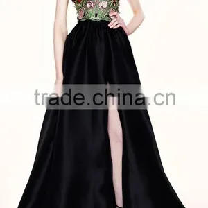 Top Quality Short Sleeve Fashion Open Leg Sexy Prom Dresses thumbnail-1