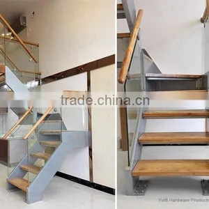 Prefabricated Save Space Small Wrought Iron Wooden Straight Stairs --YUDI thumbnail-4