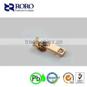 RORO14120909#5 Zinc Alloy Gold Brass Zipper Silder and Puller Design thumbnail-1