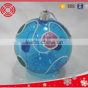 Promotional Lake Blue Transparent Plastic Christmas Ball for Tree Decoratrion thumbnail-6