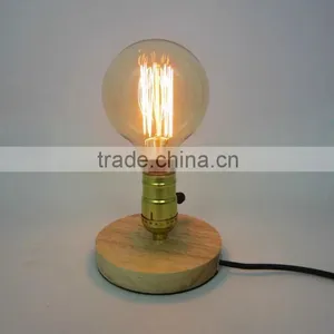 Wooden Table Light With Fabric Plug Cord thumbnail-3