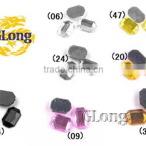 10*14mm Acrylic Flat Back Octagon Mix Color Bling Rhinestone&Crystal For Stylish Bags Garment Shoes #GY010-14P(Mix-s) thumbnail-1