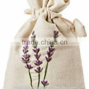 Factory Price Small White Cotton Lavender Sachet Bag With Drawstring For Packaging thumbnail-1