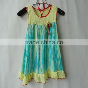 2015 Newest Style Fashion 100% Pure Minion Silk Dress for Children thumbnail-3