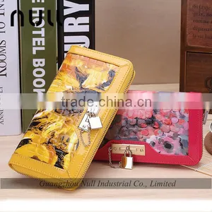 Ladies Popular Design Real Good Leather Printed Wallet thumbnail-3