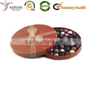 Wholesale Cheap Round Cylinder Empty Chocolate Packaging Box With Bow Knot thumbnail-1