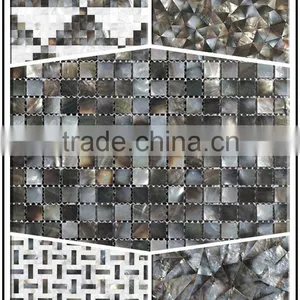 Natual Black Mother of Pearl Polished Slab Size 300*300mm for Counter Top thumbnail-1