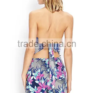 2014 Women Tropical Floral Strapless Romper Women Romper thumbnail-3