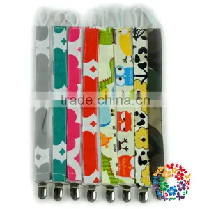 Wholesale Double-Sided Printing Ribbon Baby Soother Infants Pacifier Clips Chain thumbnail-2