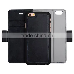 C&T Detachable Wallet Folio Two Mobile Phones Leather Case for IPhone 6s Plus thumbnail-5