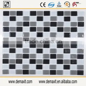 M17 Black Mix Grey and White Glass Mosaic Tile for Indoor Wall thumbnail-1