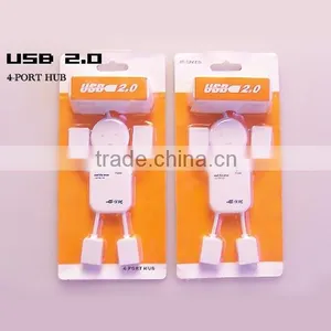 Small USB Four Port HUB USB2.0 USB Extension Splitter Dragging Quarters Line For Car Household Free Shipping thumbnail-1