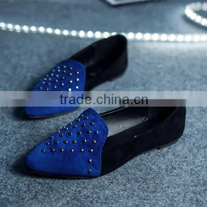 2015 High Quality Ladies Shoes Rivet Pointed-Toe Flat Shoes Spring Korean Peas Casual Shoes thumbnail-2