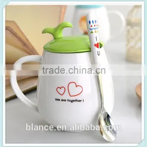 Ceramic Spear Design Mug With Leaf Lid thumbnail-2