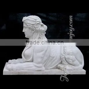 Egyptian Marble Sphinx Sculpture thumbnail-1
