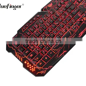 USB Wired Raised Computer Keyboard With Cool Crack Backlit thumbnail-2