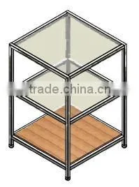 Display Table With Glass and Wooden Shelves thumbnail-1