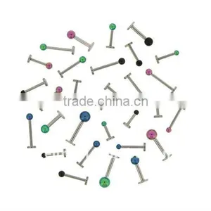 316L Surgical Steel Labret With Anodized Ball,plating Body Jewelry,lip Piercing thumbnail-1