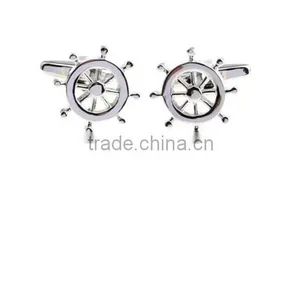 Wholesale Novelty Jewelry Brass Seaman Rudder Helm Cufflinks thumbnail-4