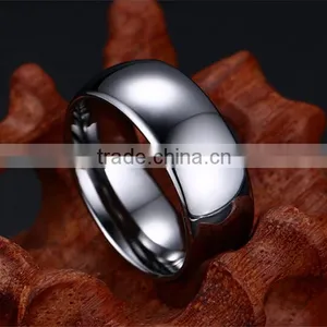 Men Shinny Silver Blank Tungsten Ring thumbnail-2