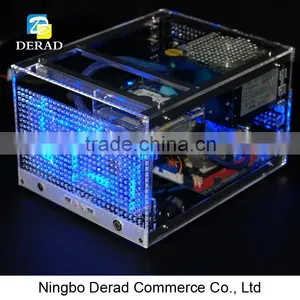 PC-C670 High Quality Personalized Horizontal M-ATX PC Custom Acrylic Transparent Plexiglass Desktop Computer Case thumbnail-3