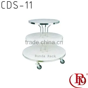 Rolling Metal Promotional Display Stand/four Column Circle Platform thumbnail-2
