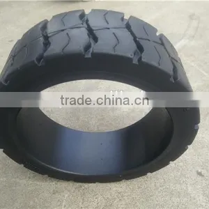 Battery Forklift Truck Tyre 533.4x203.2x381mm Press on Front Wheel Solid Tyre 21*8*15 thumbnail-4