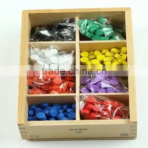 Froebel Wooden Colorful Beads Teaching Tool Learning Educational Preschool Baby Toys Colorful Wood Particle Combination thumbnail-3