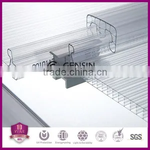 U Shaped Hollow Polycarbonate Sheet Connection Panel Used For Carport With UV Coated 6mm/8mm/10mm thumbnail-2