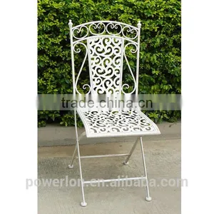Powerlon Vintage Wrought Iron Folding Patio Chair thumbnail-2
