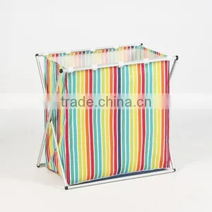 Household Rolling Triple Sorter Laundry Hamper With Black Polyester Bags, Satin Silver Frame thumbnail-5